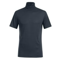 Muška osnovna majica kratki rukav Turtleneck Slim Fit Mandershirt casual base majica Solid Comfy Prozračivo