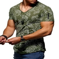 Bomotoo casual majica kratkih rukava Muški stilski V izrez TEE TOP mišićni teretani trening atletska