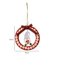 Twinkseal Drveni perlisti božićni ukras Božićni privjesak za višekratnu kuglicu Gnome viseći ukras za