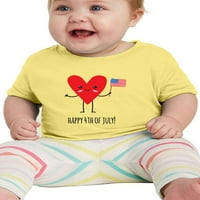 Sretan 4. srpnja srčana majica dojenčad -image by shutterstock, mjeseci