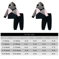 9- mjeseci dječje djevojke odjeću Leopard Colorblock Hoodie Top + Jogger Outfits set