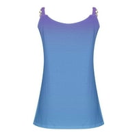 CacommAmk PI vrhovi za žene čišćenje Ženske ljetne casual bez rukava V Vreći na vrhu majica prsluk plavi
