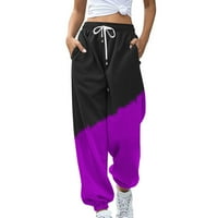 Wyongtao ženske joggers hlače lagane trke sa džepovima s džepovima koji blokiraju boje atletske konusne