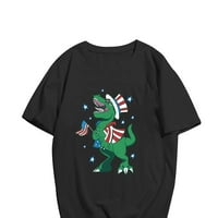 Ženska američka zastava Dino majica Black Tee