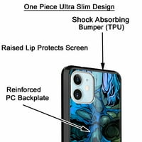 Ultra Slim PC-TPU telefon kompatibilan sa iPhone iPhone Pro - plavom prokletom lobanom