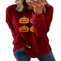 Ženska dukserica dugih rukava Halloween dukseri za hlađenje posade pulover tople skakače na vrhu pada