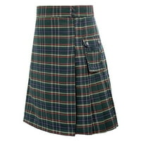 Muške casual pantsfashion škotskog stila KONTRAST Džepne suknje u boji