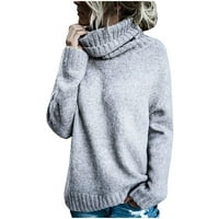Džemper za kornjače za žene Ženske modne pukotine duge dugih rukava labav turletk pletenje džemper vojska