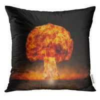 Nuklearna eksplozija Crvene bombi u postavljanju simbola zaštite okoliša i opasnosti Energy Yellow jastučni