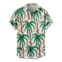 Zodggu Prodaja Havajske košulje za muškarce Loos Fit Casual Pocket Džepni kratkih rukava Tropska krajolika