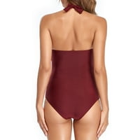 Cuhas Womens kupaće kostime seksi Camisole Sexy Dark V Solid Coverging Jednodijelni bikini setovi