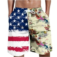 Qolati plivajuće trunke za muškarce Ležerne American zastava Print Beach Board Shorts Summer Hawaii