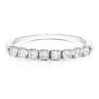 CTTW Princess Cut Diamond Wedding Bend 14k bijelo zlato kamenje Prong set Ženska odrasla veličina 6