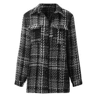 SNGXGN Ženska sazeračka jakna Hem s dugim rukavima Jakna Outerweard Ženska jakna, crna, veličina XL