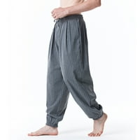 Muške haljine hlače za muškarce zapjene hlače na srednjem struku porast s dugim nogama sive xl