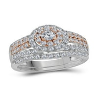 14kt dvotonski zlatni okrugli dijamant Bridal Set za vjenčanje 1- CTTW