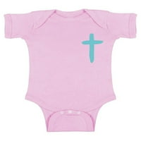 Newkward Styles Tirquoise Cross Baby BodySuit Tors za kratki rukav za novorođene djecu Christian odjeću