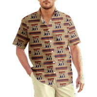 4. jula muška havajska majica USA Nacionalna zastava Grafička majica ovratnik 3D Ispis dnevno skraćeno