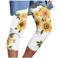 Gathrrgyp pantalone plus veličina za žene, žene atletičke obrezive hlače cvjetne ispisa casual pantalone