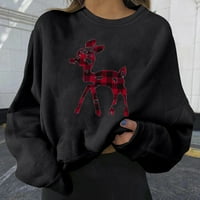 Ženske dukseve tiskane poliester džemper pamuk sa džepom zimski kaput crna pulover veličine xl