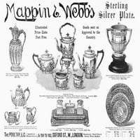 Mappin & Webb, 1892. Nenglish Novine oglas za srebrne kuće Mappin & Webb, 1892. Poster Print by
