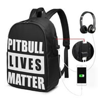 Pitbull Lives Match Backpack Lagani laptop ruksak za laptop za putničke škole Žene Muškarci Djevojke