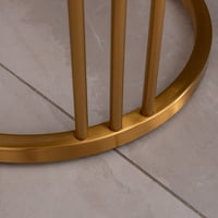Sinterod kameni okrugli bočni krajnji tablica sa zlatnim okvirom od nehrđajućeg čelika