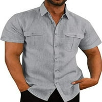 Niveer mens dugme gore radna košulja Ljeto Basic Rever Crt majica Bluza Muškarci Havajski kratki rukovi