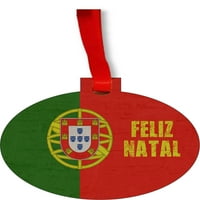 Zastava Portugal - Portugalska Grunge Flag Feliz Natal Okrugli oblici STRAND KARTICE CING ARNAMENT DRYE