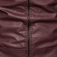 FESFESFES kožna jakna Muška jesenska zimska kožna kožna jakna sa dugim rukavima sa zatvaračem sa zatvaračem