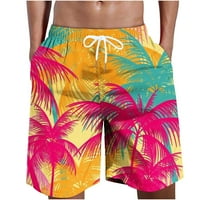 Bane surf kratke hlače za muškarce Print Hotchas sa džepovima Hlače na plaži Elastične struke, Žuto