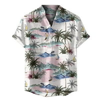 Clearce Muške majice Muška ljetna plaža casual Havajski print plaže stil kratkih rukava Polo majica