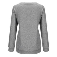 Vbnergoie Women plus veličina o vratu Duks dugih rukava Ležerne prilike sa labavom pulover majicama