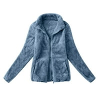 Hinvhai Woman Plus Veličina zimski kaput odobrenje ženska topla FAUS kaput zimski patentni zatvarač