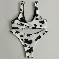 Sehao Women Cow Print Bikini set Push-up Brazilski kupaći kostimi za cipele za plažu kupaći kostim