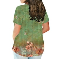 Ženska plus veličina udobnog labavog gornjeg klirensa kratki rukav dressy ljetni trendi bluza za okrugle