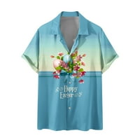 CLlios Havajska majica za muškarce Ljetna tropska majica uzorka Ležerne majice kratkih rukava dole velike