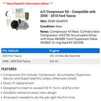 C kompresor komplet - kompatibilan sa - Ford Taurus 2009