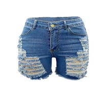 Woobling žene Ljetne kratke hlače traper dno obične plaže kratke vruće hlače Dame Stretch Mini pantalone