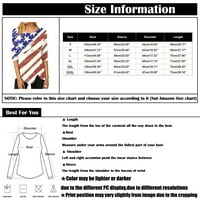 Hanas ženska zastava Sjedinjenih Država tiskana bluza okrugla vrata rukav neregularni hem mekani vrhovi