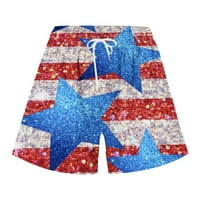 PBNBP 4. srpnja Ženske kratke hlače Elastična struka Američka država zastava sa džepovima Sportske kupaće