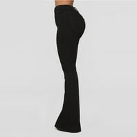 Ketyyh-CHN široke traperice za žene Ljetne traper hlače Žene Frayed Hem Jeans za žene Black, XL