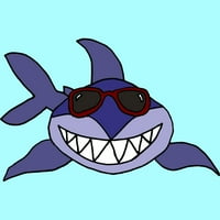Cool Funny morski pas koji nosi crvene sunčane naočale Žene Ocean Heather Blue Graphic Racerback Tank