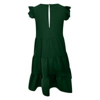 Vrijeme i Tru Maxi, povremene haljine za žene, ljeto, zeleno, ženska modna okrugla vrat casual solidne