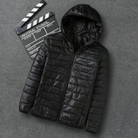 KPOPLK Muška zimska jakna muške jakne toplo kaput na otvorenom podstavljenom kapuljaču puffer parke,