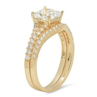3. CT Princess Rese Realni originalni prirodni dijamant VS1-VS G-H 14K Žuti zlatni angažman vjenčanica Set za mladenke Dizajnerski prsten BW Set veličine 5