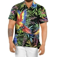Muške majice Muške proljeće ljeto casual cvjetno plaža tropsko casual gumb niz majicu kratkih rukava
