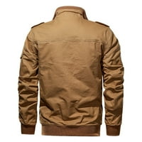Muški muli džepovi čvrsta jakna plus velika veličina patentni zatvarač kaput za slobodno vrijeme udesno