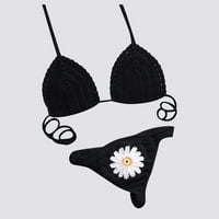 Knosfene žene Thong Crochet bikini set niskog rasta trokutnog kupaćih kostima cvjetnog ispisa kupaći