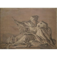 Giovanni Domenico Tiepolo Black Moderni uokvireni muzej umjetnički print pod nazivom - alegorijalna